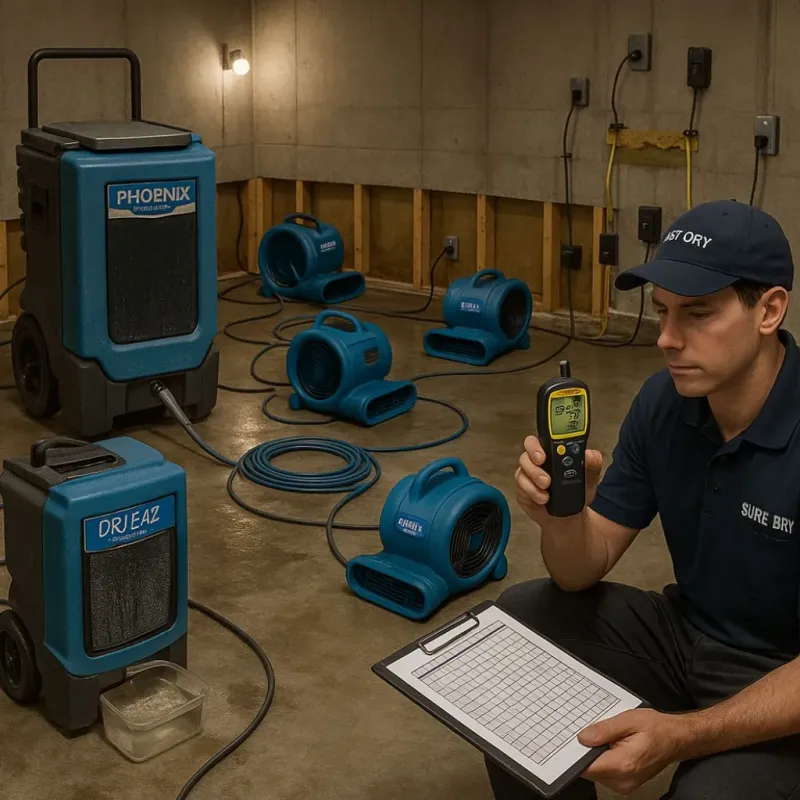 Structural Drying and Dehumidification process in Windermere, FL